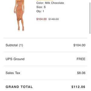 MAJORELLE Milk Chocolate Ruched Dress